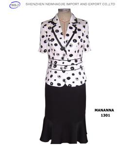 Quality fancy ladies suits short sleeves summer suits wholesale