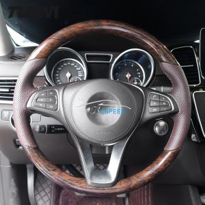 Quality Mercedes Benz W205 Wood Steering Wheel Brown Perforated Leather Custom wholesale
