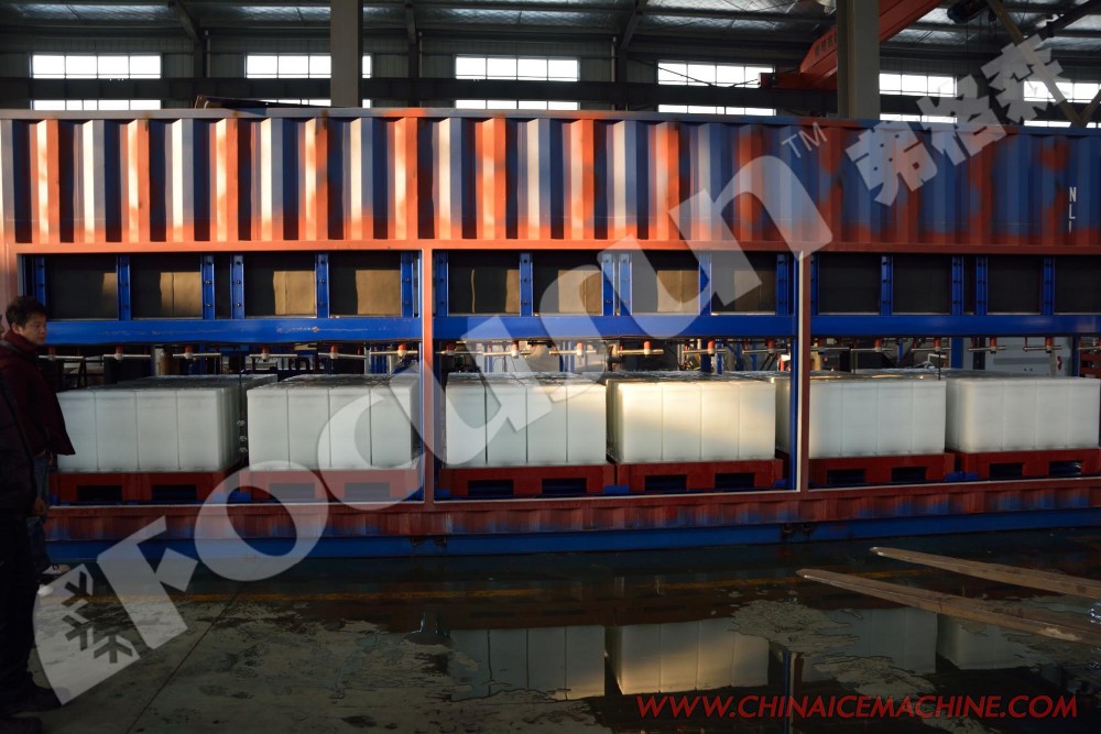Water Cooling Direct Cooling System Containerized Ice Block Making Machine 10 ton/day
