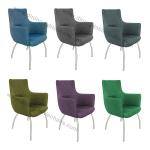 Fabric Upholstered Stainless Dining Chair Livingroom Chair Armrest Chair Leisure