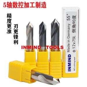 Quality HRC50 5 mm / 6 mm Chamfer Milling Cutter 5 * 50L * 90º AlTiN Coating wholesale