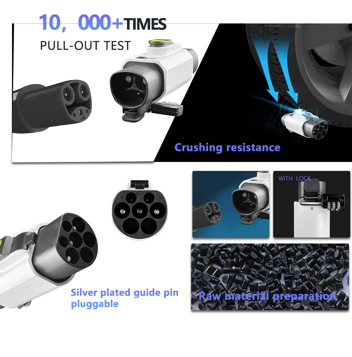 GBT Electric Portable Charging Station 220v Car side Plug 7KW 32A Tesla to GBT EV Charger Converter Single Phase Adapter