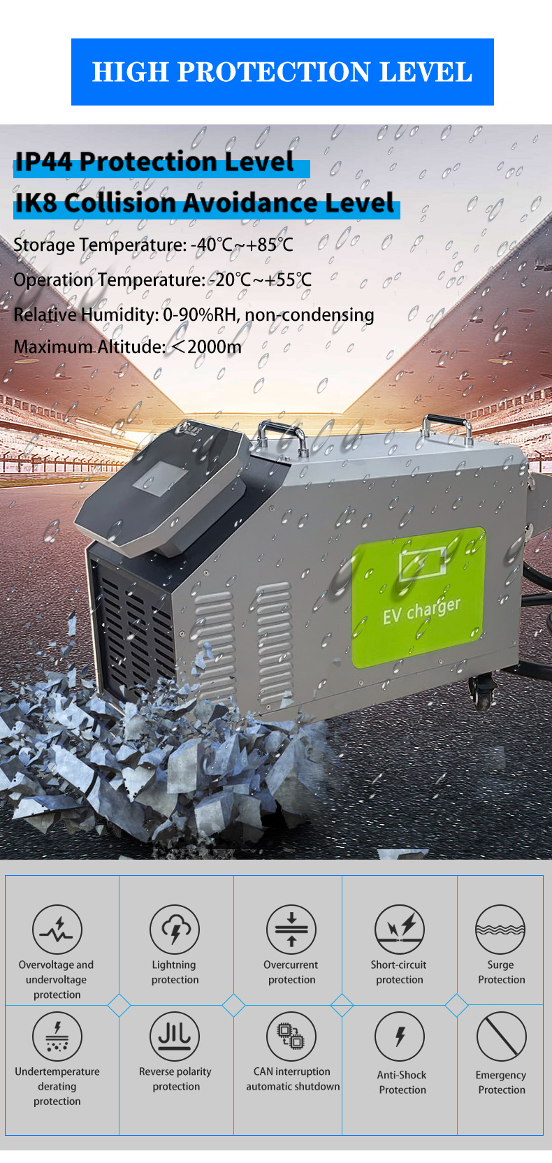 30KW Output Power Gbt Type 2 32A 22Kw Movable Powerbank Fast Intelligent Ocpp Car Charger Portable Dc Ev Charger