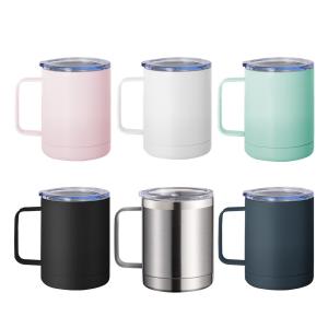 Quality 16 oz Vacuum Coffee Insulated Travel Mugs Tea Cup With Handle wholesale