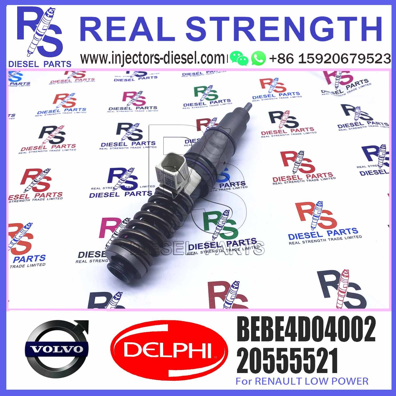 Engine Diesel Fuel Injector 20555521 4 Pins Common Rail Fuel Injector BEBE4D04002 BEBE4D20002 For RENAULT 11 LOW POWER