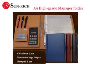 Quality Business Gift A4 size high-grade multifunctional manager folder wholesale