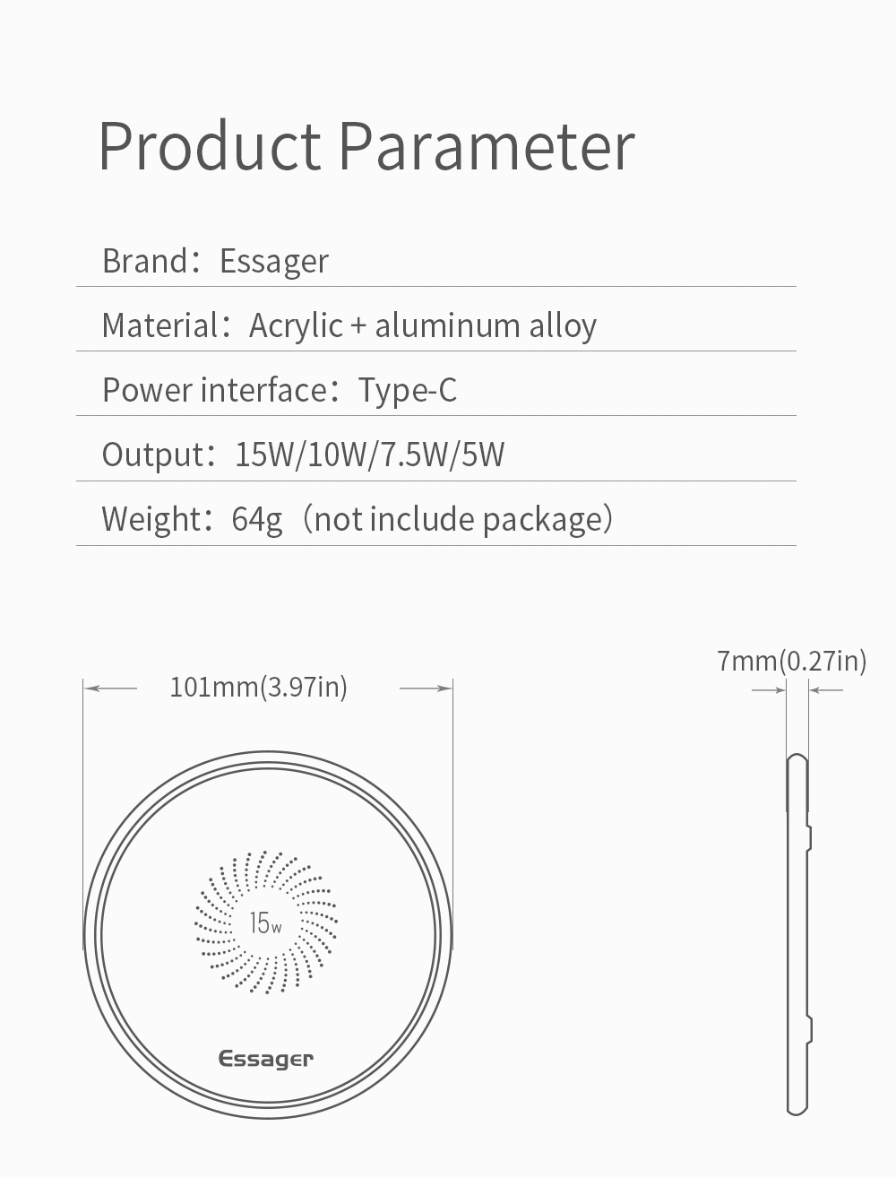 Mirror Desktop Ready Stock Quick Qi Wireless Charger 15W for 12 Series Mobile Accessories