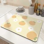 Rectangle Dish Drying Mat Sustainable Microfiber and Diatomite Kitchen Mat at a