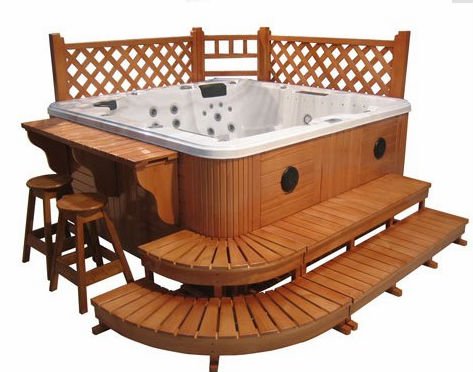 Wooden House Hot Tub Gazebo With Red Pine / White Fir Material
