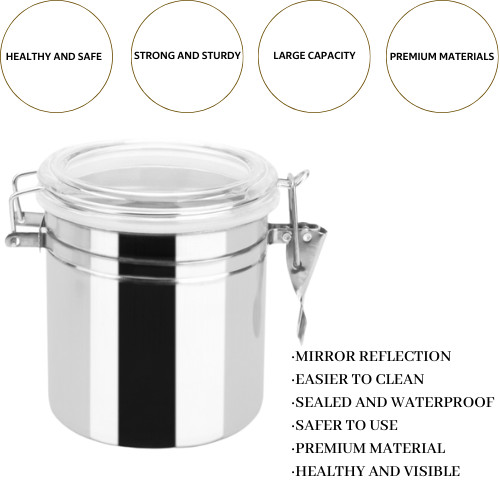 1150ml Stainless Steel Airtight Container With Handles For Easy Access