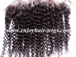 Quality Peruvian virgin remy hair lace frontal 13''x4'' ,natural color curly hair 10''-24''length wholesale