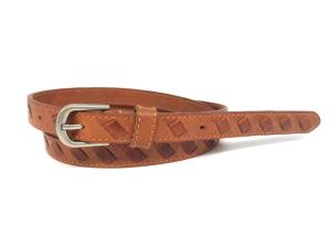 Quality 20mm Womens Full Grain Leather Belt Single Prong Buckle wholesale
