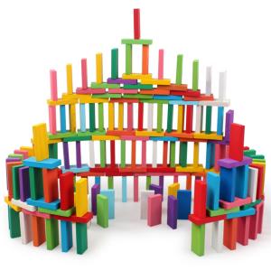 Quality Wooden Rainbow Dominoes Building Blocks 120Pcs For Children Educational wholesale
