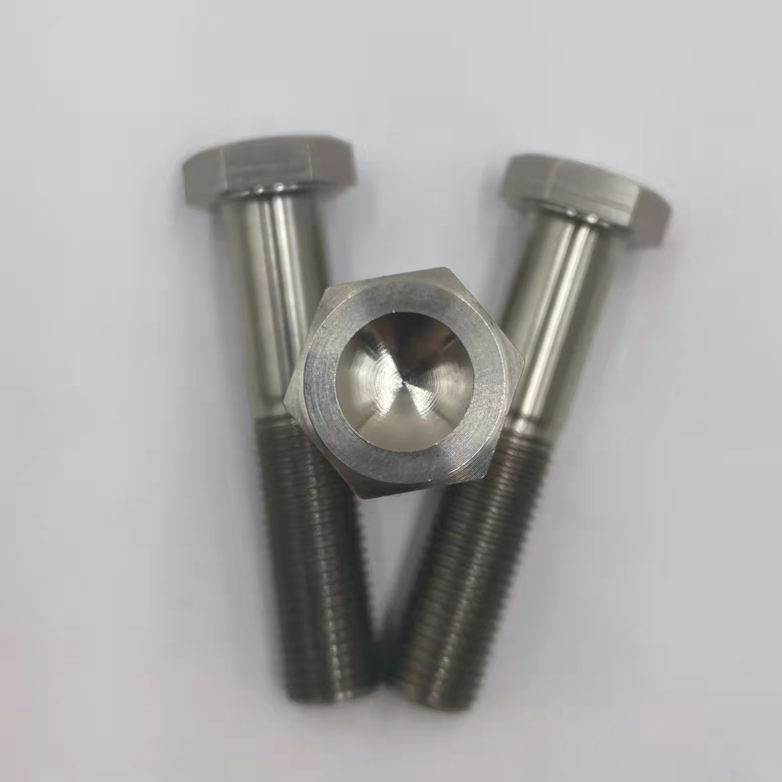 DIN Standard GR5 Titanium Hex Head Bolt 1/2"-20 x 4.5 " Stud Bolts with Natural Finish 6AL-4V Titanium Alloy