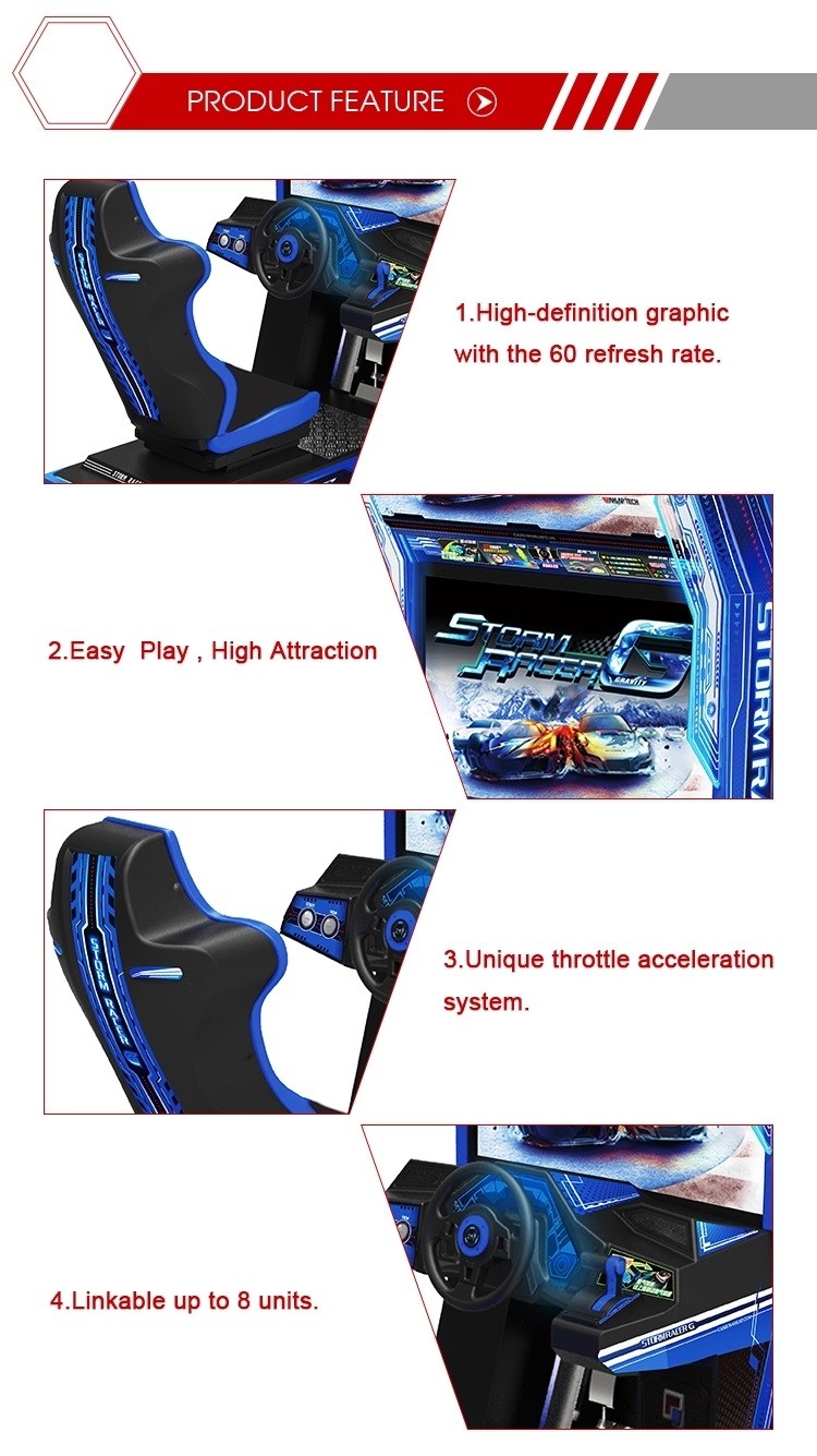 37" LCD Monitor Racing Arcade Machine / Car Racing Simulator Games