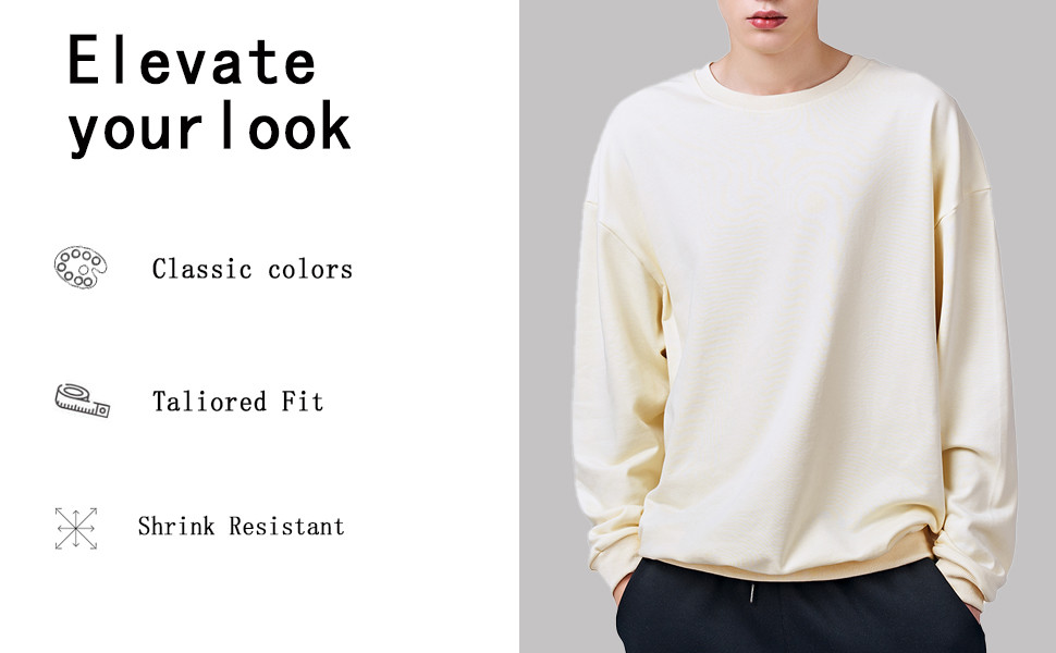 400GSM 320GSM O Neck Men'S Crewneck Sweatshirt Anti Shrink