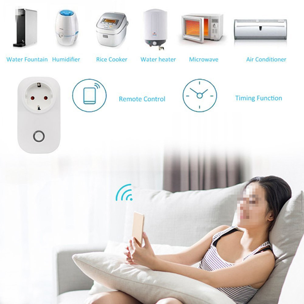 Durable 100 - 240V AC Wifi Smart Power Plug Electrical UK Power Strip Smart Wifi Plug