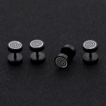 High quality body piercing jewelry black circle stud earrings manufacturer