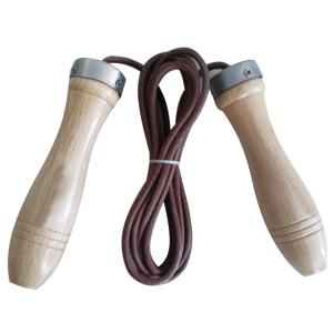 Quality Cowhide 45cm Gym Jump Rope 14kg Wooden Handle Skipping Rope Sports Training wholesale