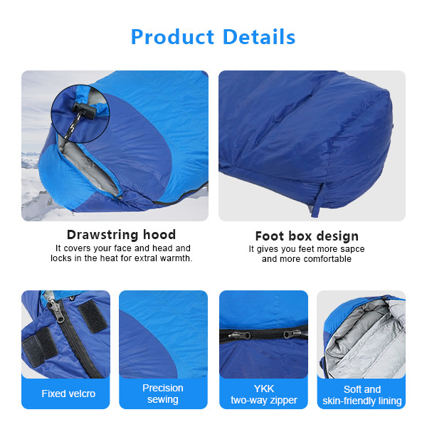 Lightweight Mummy Camping Sleeping Bags Down Mummy Bag For Backpacking