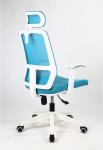 Ergonomic Blue Swivel Office Chairs PU Armpad Height 1120mm