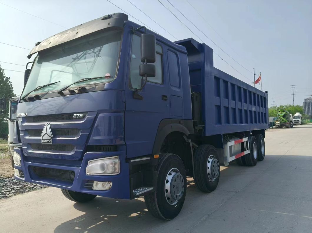 8X4 HOWO Tipper Dark Blue Euro3 Sands Transport Heavy Duty Dump Truck for Urban Construction