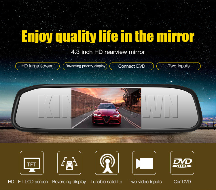 15.88 Inch Vehicle Rear View Mirrors Video Recorder IPS Dual Lens Dash Cam RoHS