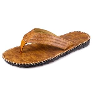 Quality Popular PU Leather Flip Flop Sandals Open Toe Breathable Slides SW191031 wholesale