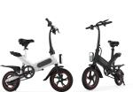 White / Black Compact Folding Electric Bike , 12 Inch Folding Electric Road Bike
