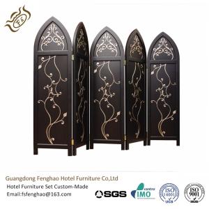 Quality Plywood Decorative Folding Screens For Hotel Lobby , 5 Panel Room Divider wholesale