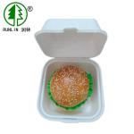 Unbleached natural plant fiber white sugarcane pulp hamburger box