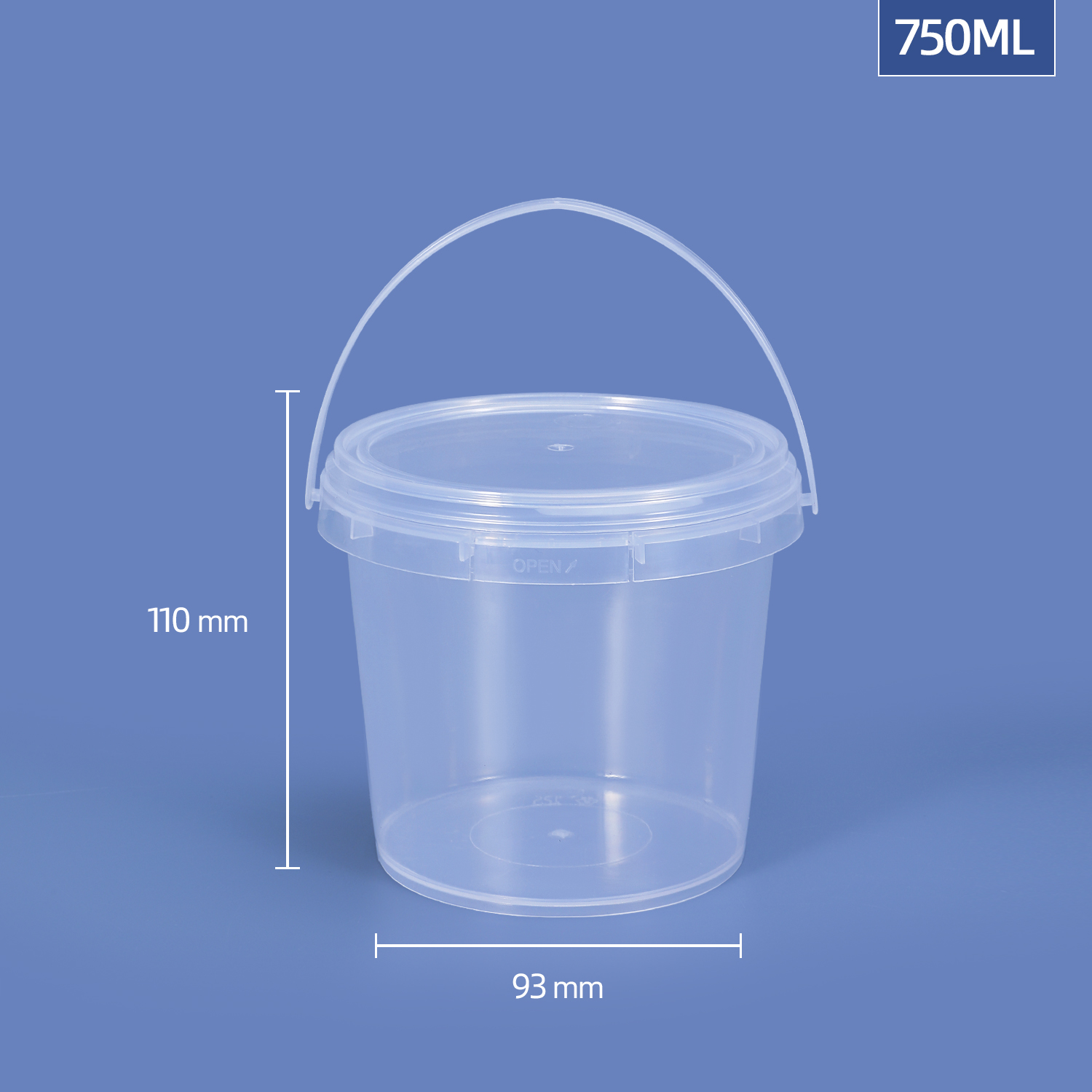 280ml 300ml 500ml 750ml 1L 1.5L 2.5L 4L Plastic Food Storage Pail Christmas Decoration