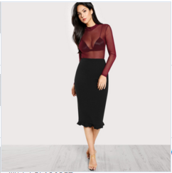 Summer Split Pencil Skirt for Lady