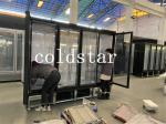 Four Glass Door Upright Display Freezer Comercial Refrigeration Equipment