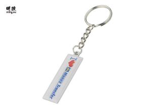 Quality Rectangle Shape Stainless Steel Keyring For Printed Logo And Epoxy wholesale