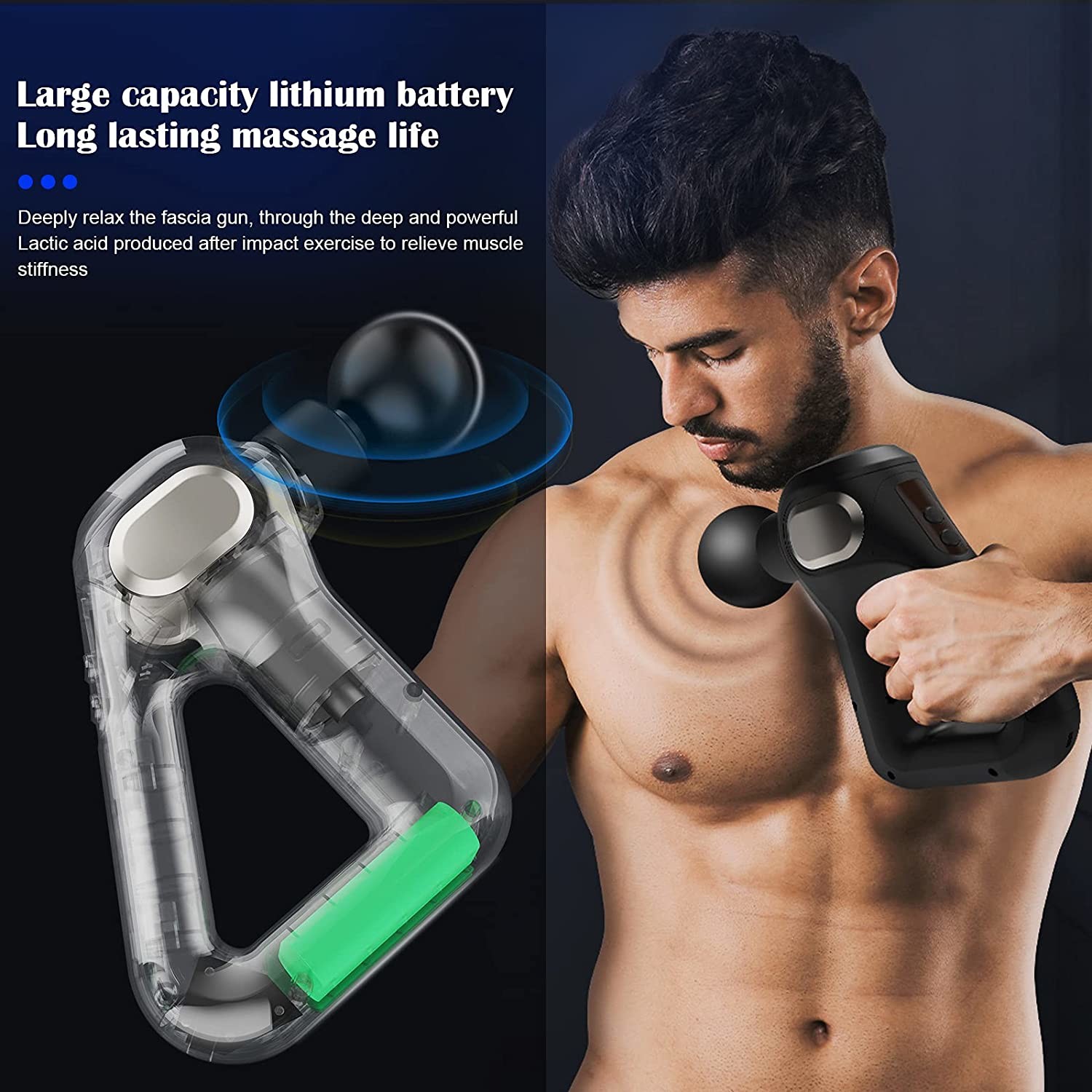 2000mAh Battery Ergonomic Handheld Massager Gun