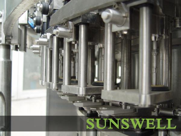 PET Bottle Soft Drink Carbonated Filling Machine , Rotary Washing Filling
