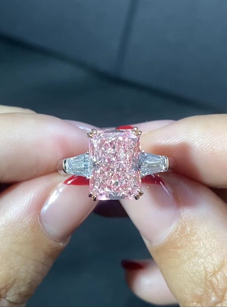 4.31ct Lab Diamond Jewelry Lab Created Pink Radiant Cut Diamond