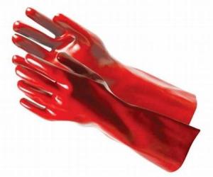 Quality Red Color PVC Work Gloves , PVC Gloves Chemical Resistance Good Mechanical Resistance wholesale