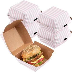 Quality Custom Logo Printing Disposable Kraft Paper Fast Food Box for Customized White Cardboard Food Grade Packaging wholesale