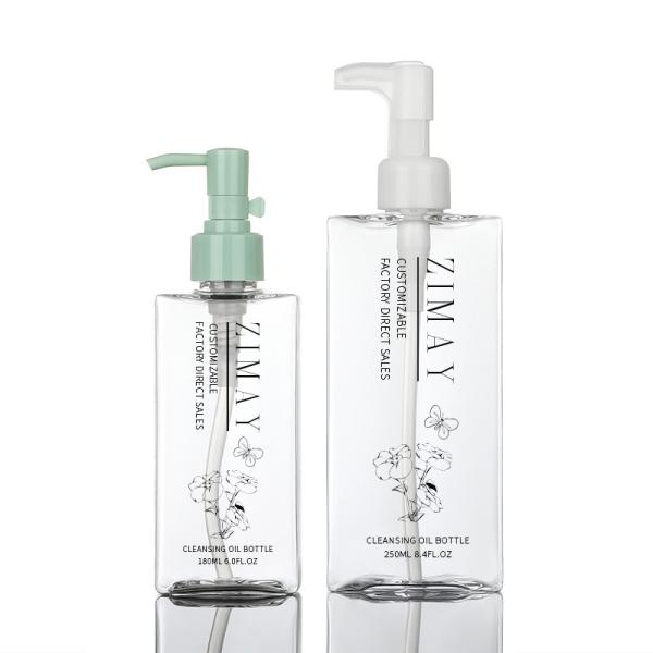 180ml Clear Oil Packaging Container Shampoo And Conditioner Set Square Lotion