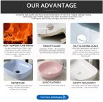 White Counter Top Bathroom Sink 700mm 300mm Ceramic Rectangle Vessel Basin