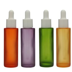 Quality 1.01OZ Glass Dropper Bottle Packaging Frosted For Hair Oil Custom Color wholesale