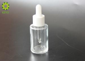 Quality Square Empty Cosmetic Bottles , Clear Glass Essential Oil Dropper Bottles wholesale