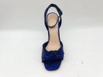 Woven Upper Ladies Soft Leather Sandals Elegant Purple Stiletto Open Toe Heel