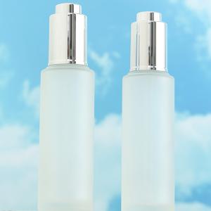 Quality 30ml Clear Frosted Glass Bottle Cosmetic Bottle Packaging With Pressure Dropper wholesale