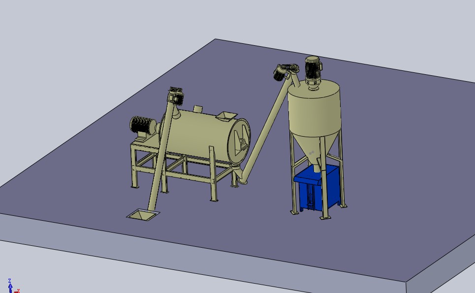 Simple dry mortar production line