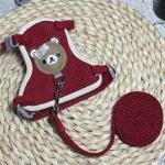 Adjustable Vest Multiple Colors Cat Walking Harness Cat Dog Leash Small Bear