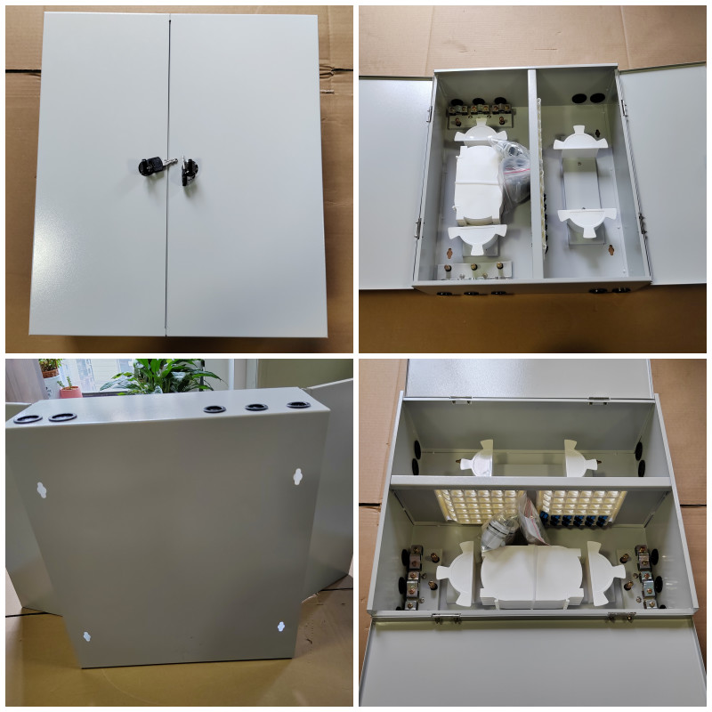 Wall Mount 72 Fibers Optical Distribution Frame Metal Dual Door Dual Locks