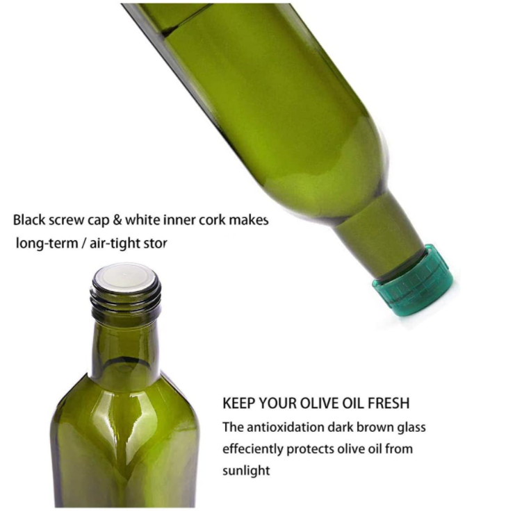 Customized Size Glass Olive Oil Bottle for Hair Oil 100ml 250ml 375ml 500ml 750ml 1000ml